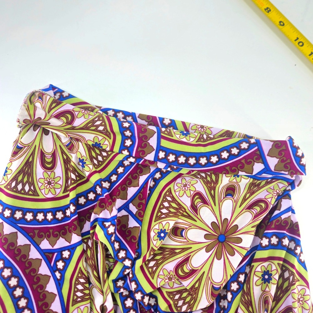 Btg y2k Multicolor Paisley Mandala Print Handkerchief Hem Asymmetrical Skirt Sm - Picture 7 of 10